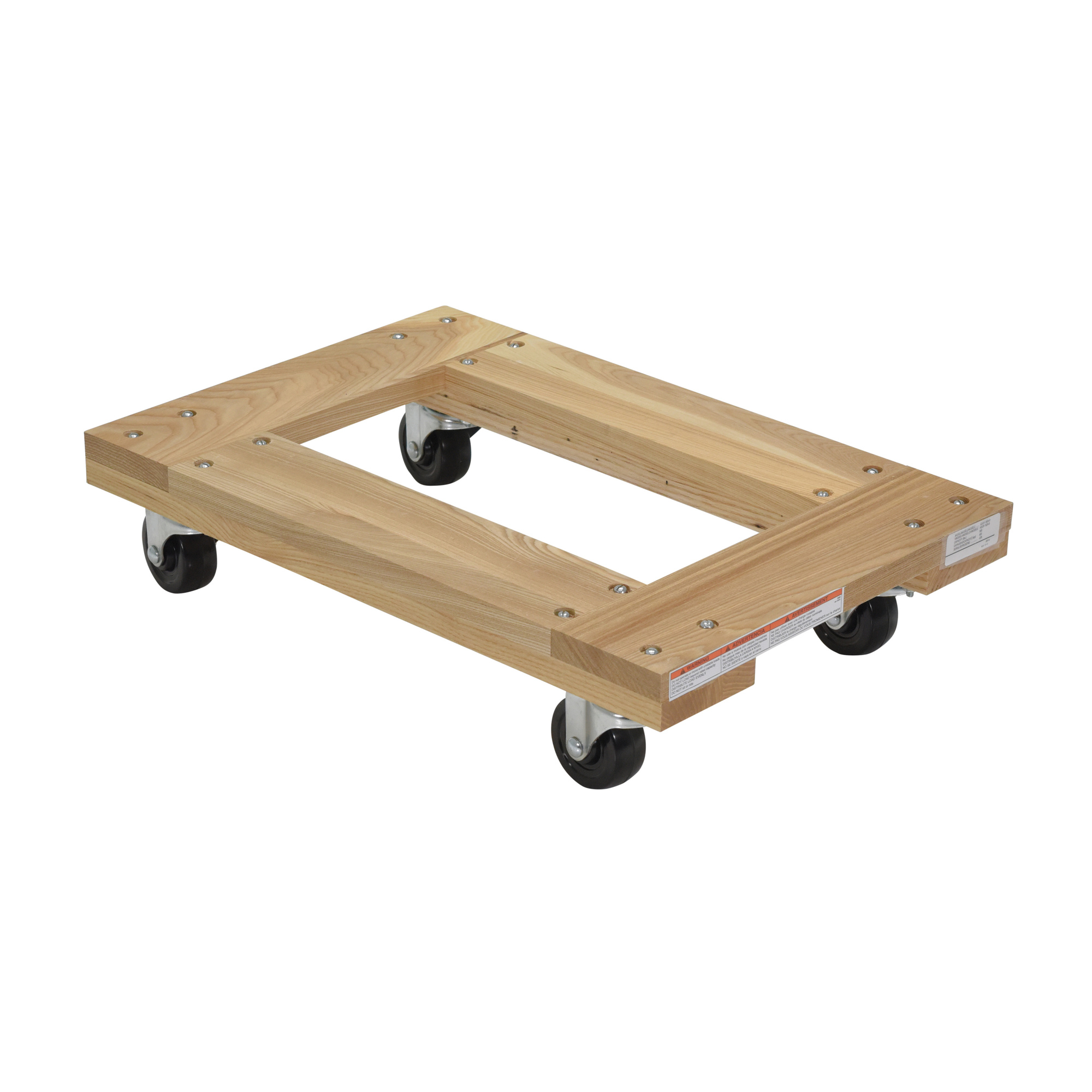 Vestil Hardwood Open Deck Dolly - 24in. x 16in., 900-Lb. Capacity, Non-Marking Casters, Model# HDOF-1624-9-NM